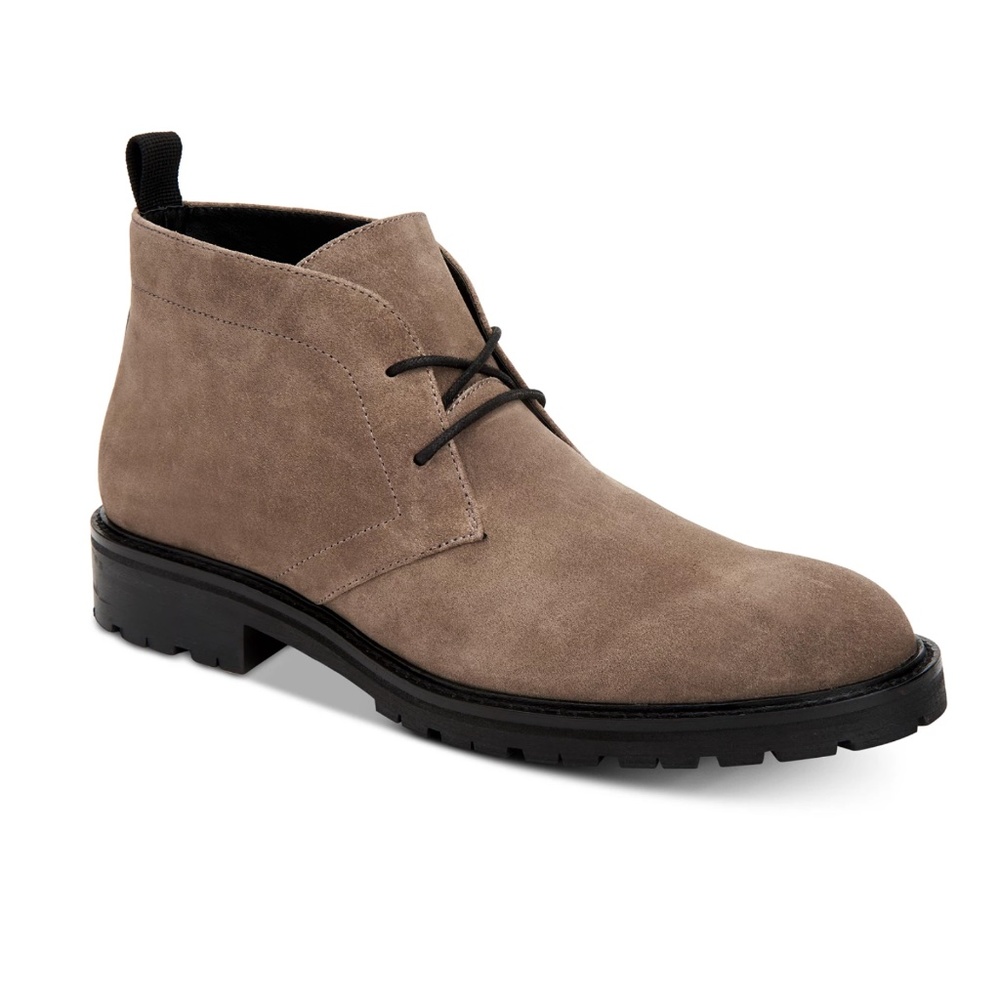Calvin Klein Men's Ultan Calf Suede Chukka Boot Tan 9.5